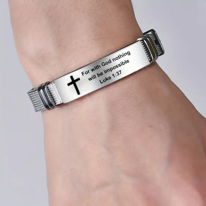 Silver Bracelet Luke 1:37