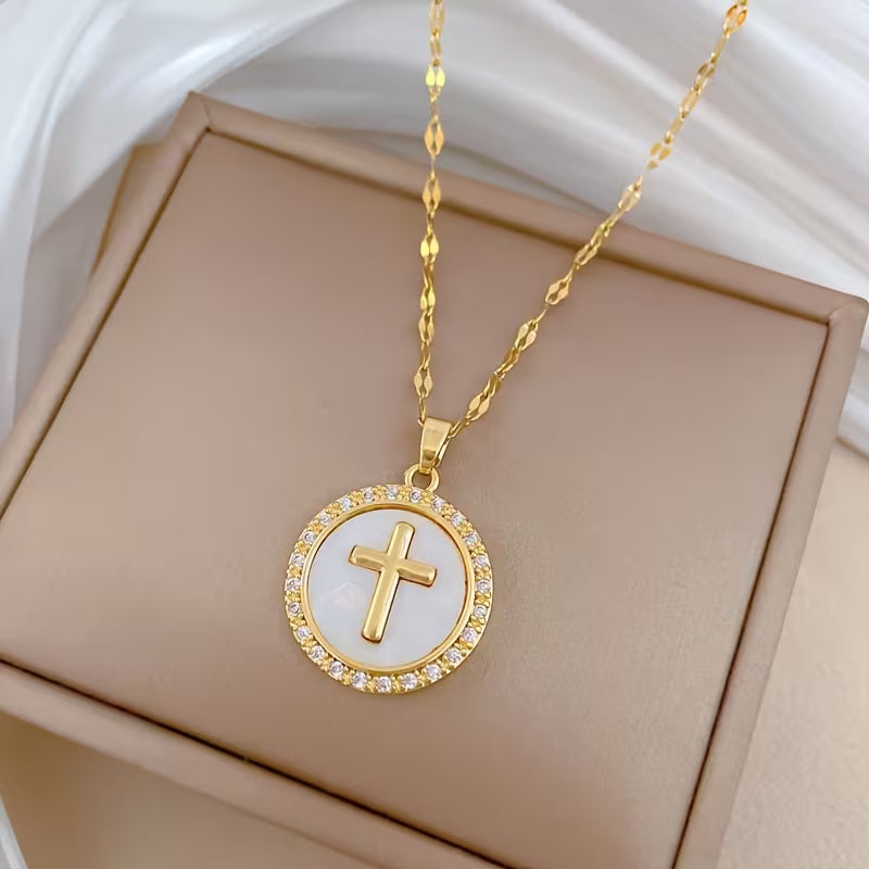 Cross in Round Pendant