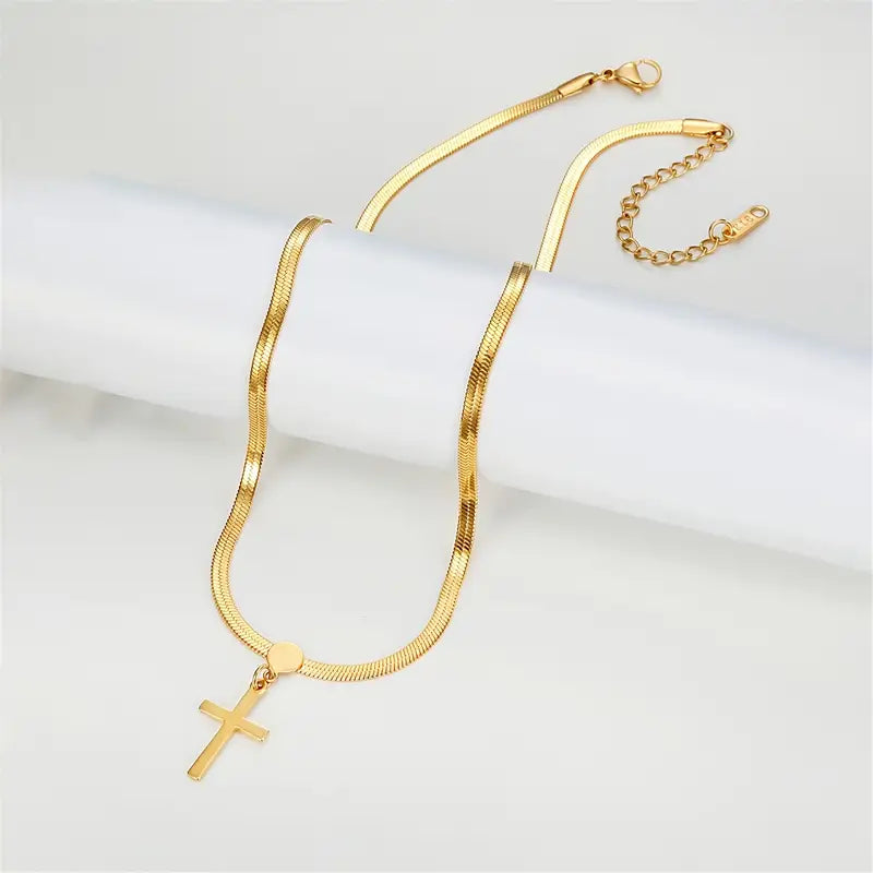 Sophisticated Simple Cross Necklace