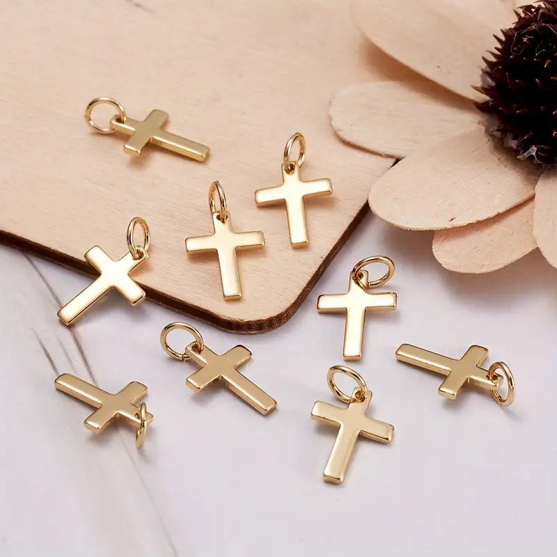 Kids 18k Gold Plated Cross (Pair)