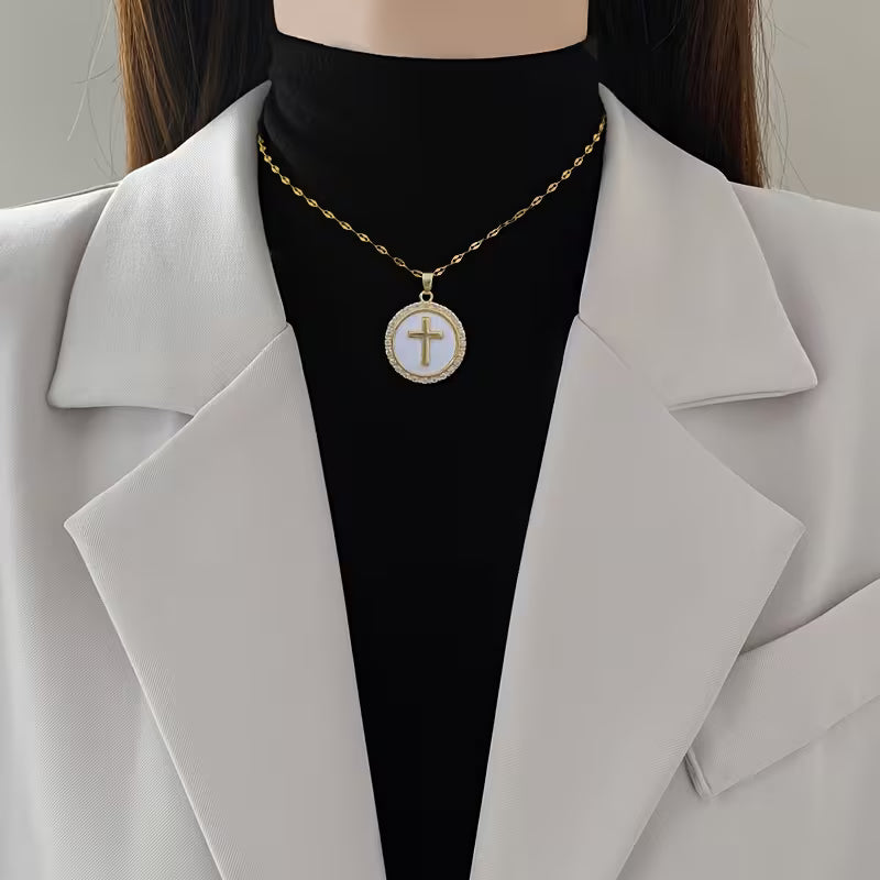 Cross in Round Pendant