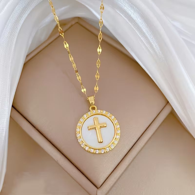 Cross in Round Pendant