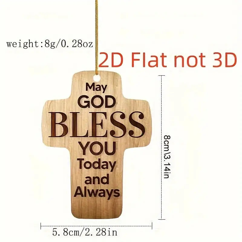 Car Hanging Wooden Cross