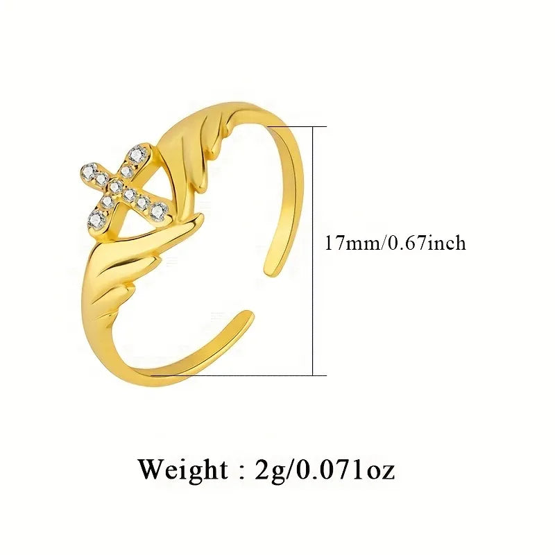 925 Wing Cross Ring